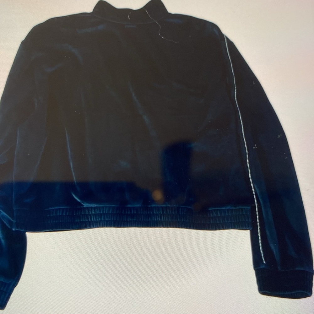 NWOT VICTORIA’S SECRET Women's Black Velvet Zip-Up Jacket, Size: M - Picture 5 of 11